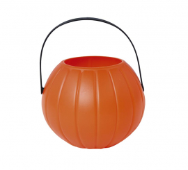 Cesta de abóbora 11 cm de plástico para o Halloween