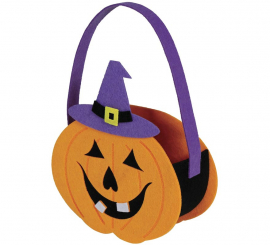 Felt Pumpkin Basket 16x18 cm