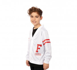 Boys white 1950s varsity jacket