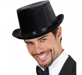 Black Velvet Wizard Top Hat