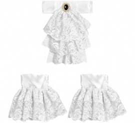 Jabot with Gem and Lace Wristbands