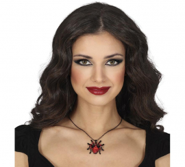 Spider Necklace with Ruby 6 cm
