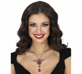 Colar Morcego com Rubi 8 cm