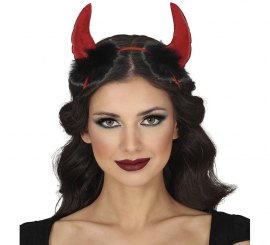 Red Demon Horns with Boa