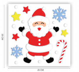 Decoração em Gel Papai Noel 20x25 cm