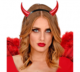 Faixa de cabeça com chifres de diabo em várias cores