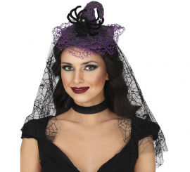 Tiara de bruxa com véu