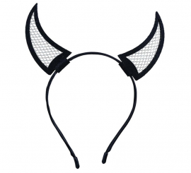 Faixa de cabeça com chifres de demônio negro