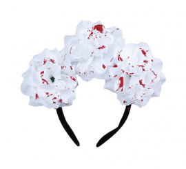 Headband of bloody white flowers