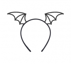 Tiara de morcego com pedras pretas