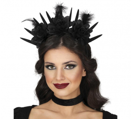 Tiara de flores pretas