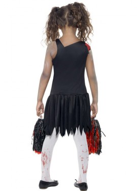 Fato de líder de torcida zombie para menina