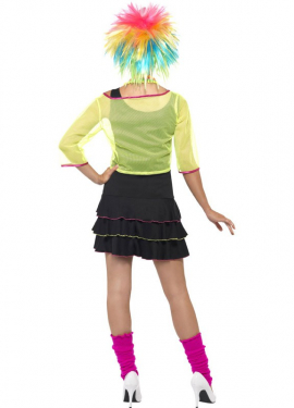 Fato de pop girl dos anos 80 para mulher