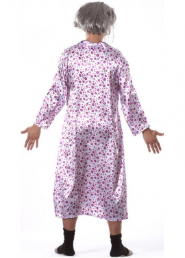 Fato de velhinha ou de avó com surpresa para homem