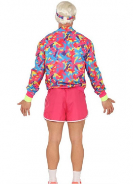 Fato de aeróbica dos anos 80 para homem