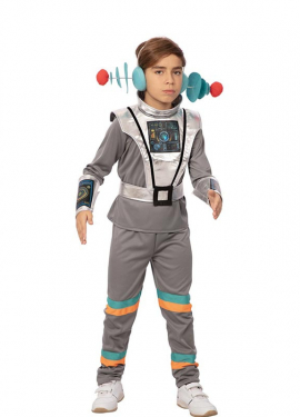 Grey Space Agent Costume with Wristbands for Boys