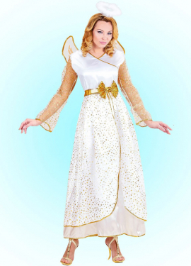 Fato de anjo dourado glamoroso feminino