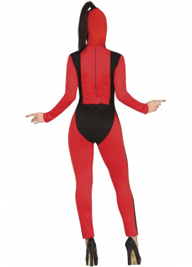 Fato de anti-heroína vermelho feminino