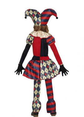 Fato clássica de arlequim de diamante para menina