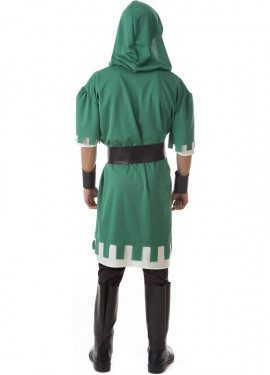 Green Archer Costume with Hood for Men