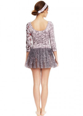 Women's Grey Zombie Dancer Costume with Headpiece