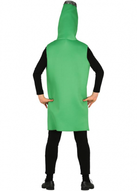 Fato de garrafa de cerveja verde para adulto
