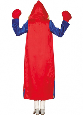 Fato boxer feminino azul e vermelho