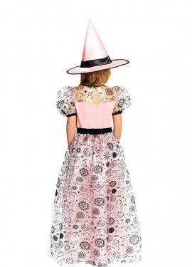 Pink Good Witch Costume with Hat for Girls and Teenagers