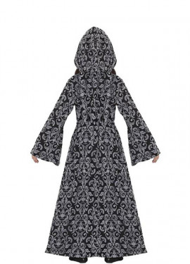 Fato de bruxa com capuz preto para menina