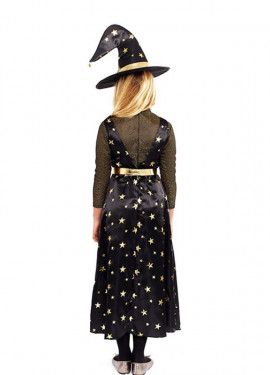 Gold Star Witch Costume with Hat for Girls