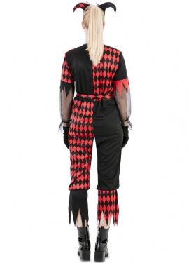 Fato de bobo da corte sinistro para mulher