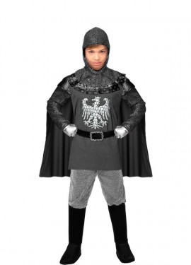 Fato de Cavaleiro Águia Cinzenta com capa para criança