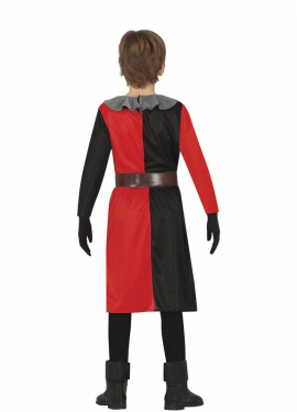Red and black Medieval Knight costume for children