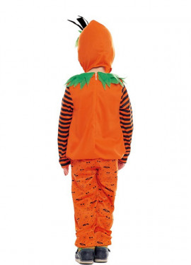 Fantasia de abóbora listrada com chapéu para bebê e criança