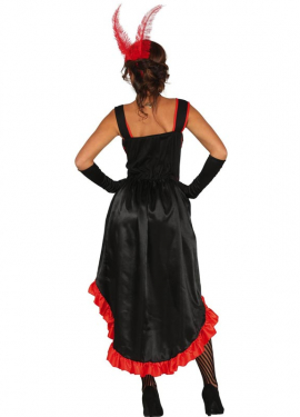 Red and black Can Can costume for women