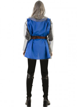 Blue Medieval Warrior Cape Costume for women