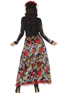 Catrina costume with printed dress for women