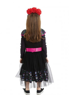 Pink Catrina costume with belt for baby and girl