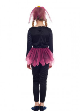 Pink Catrina costume with headband and veil for girls