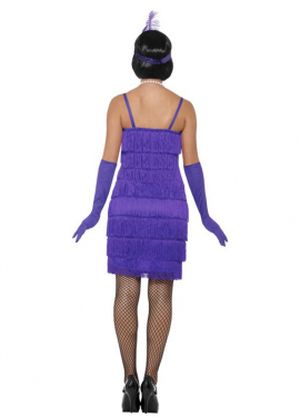 Fato de menina roxa dos anos 20 para mulher