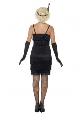 Fato de menina negra dos anos 20 para mulher