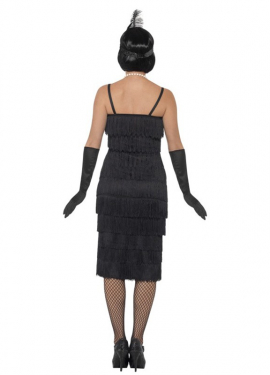 Fato de menina negra dos anos 20 para mulher