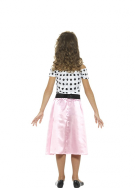 Fato de rosa dos anos 50 para menina