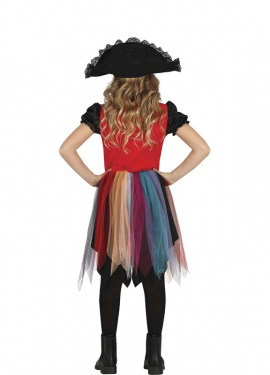 Fato de menina pirata multicolorido para menina