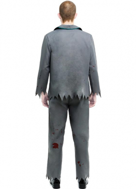 Fato de estudante zumbi cinza com jaqueta para homem