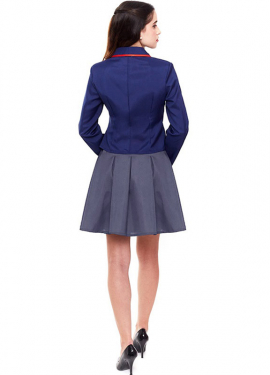 Fato de colegial azul moderno para mulher