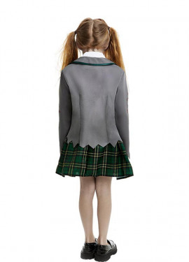 Grey Zombie Schoolgirl Costume with Jacket for Girls and Teenagers