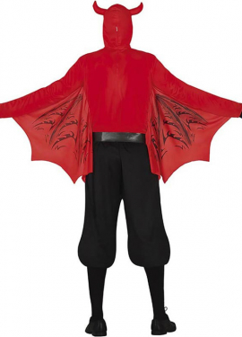 Fato de demónio temível vermelho para homem