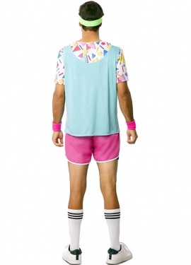 80s Sportsman Costume with Wristbands for Men