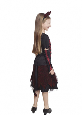 Fato de diabo esqueleto para menina